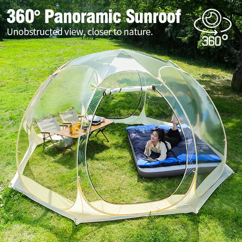 Starry Sky Camping Dome Tent, 4-8 Person, Wind/Rainproof, Quick Setup - silverfoxgoods